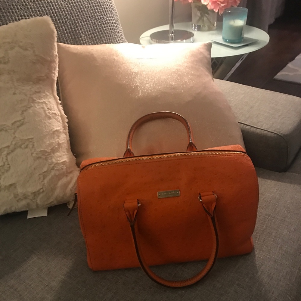 Kate Spade Orange Ostrich with Gold trim
